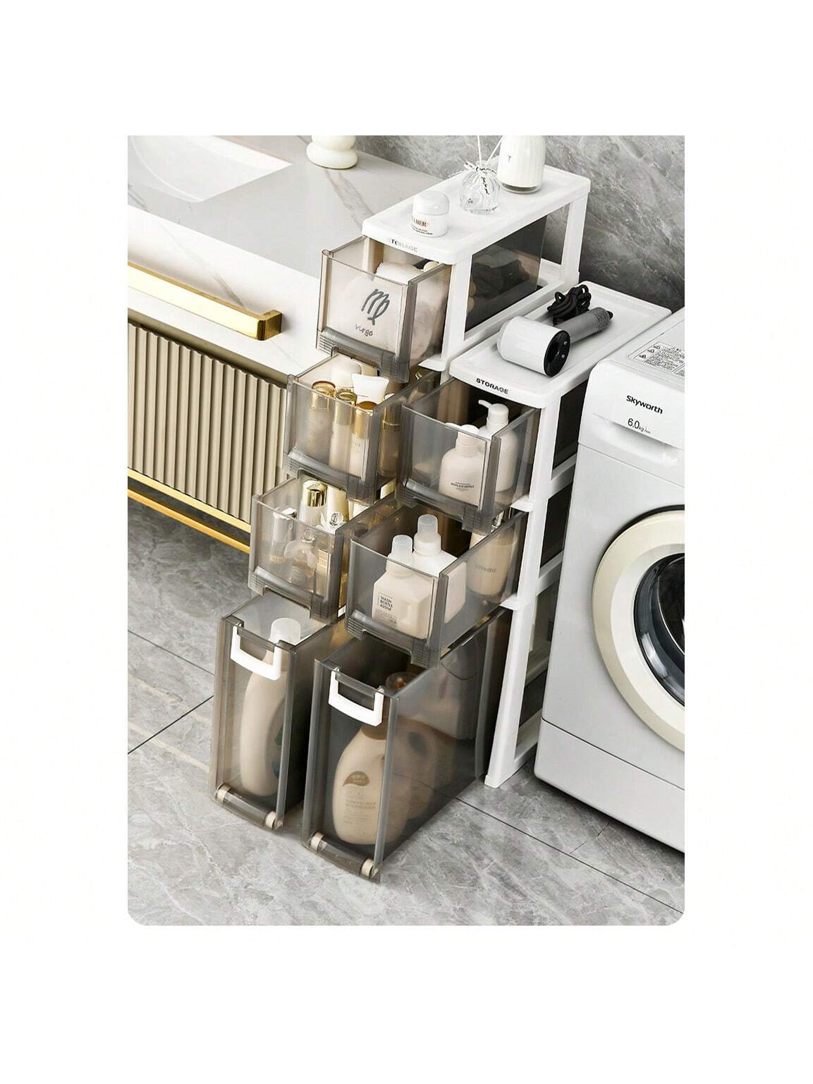Zestaw 78,5*45*18CM trójwarstwowych plastikowych szafek szufladowych odpowiednich do toalet, łazienek, kuchni z przerwami, z szufladami, solidna konstrukcja, nadaje się do różnych toalet/toalet, łazienek, kuchni, salonów
