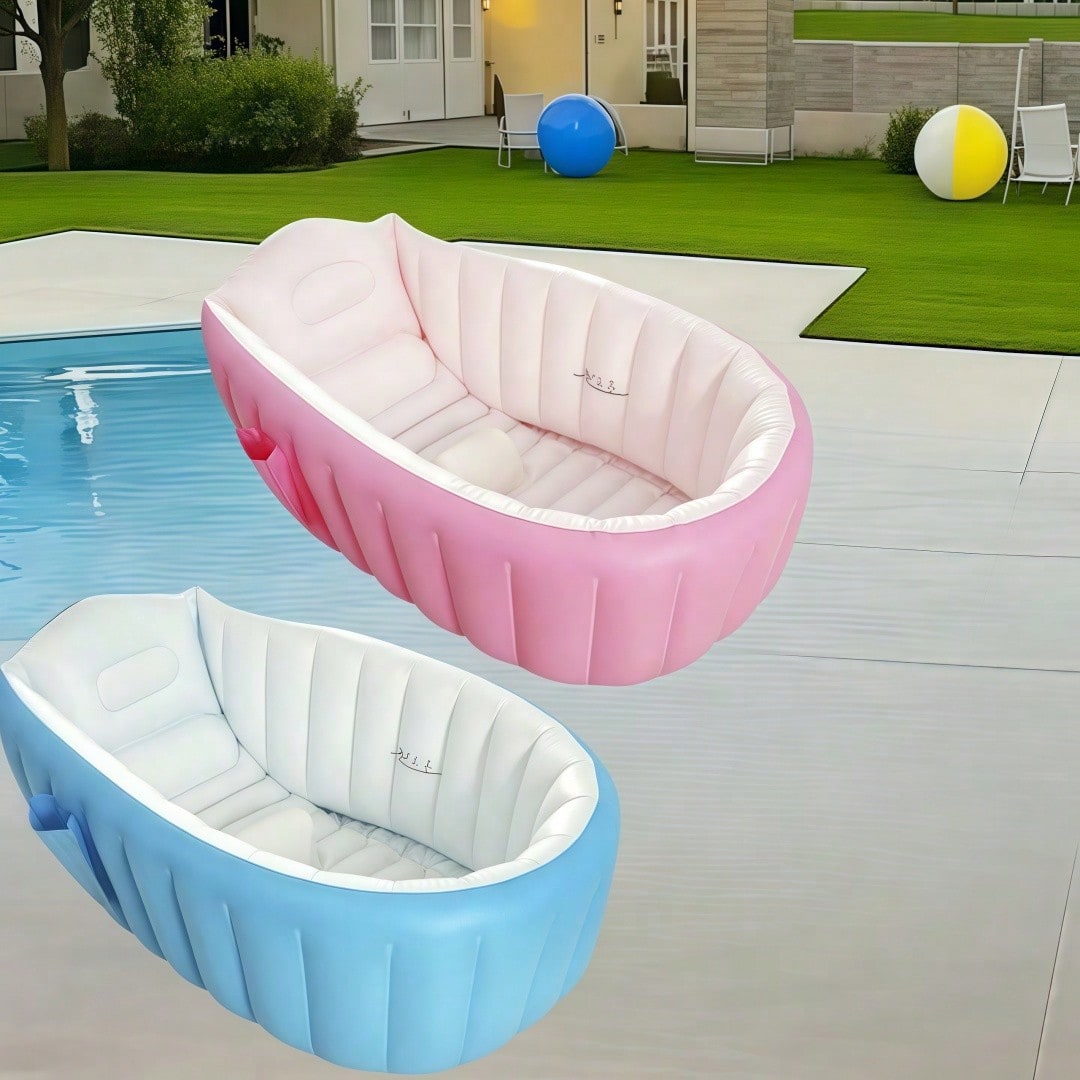 Mała dmuchana wanna/wanna dmuchana + z pompką powietrza, składany brodzik, przenośna wanna podróżna, składana wanna, oszczędza miejsce, jest łatwa do przechowywania i przenoszenia, składana wanna basenowa