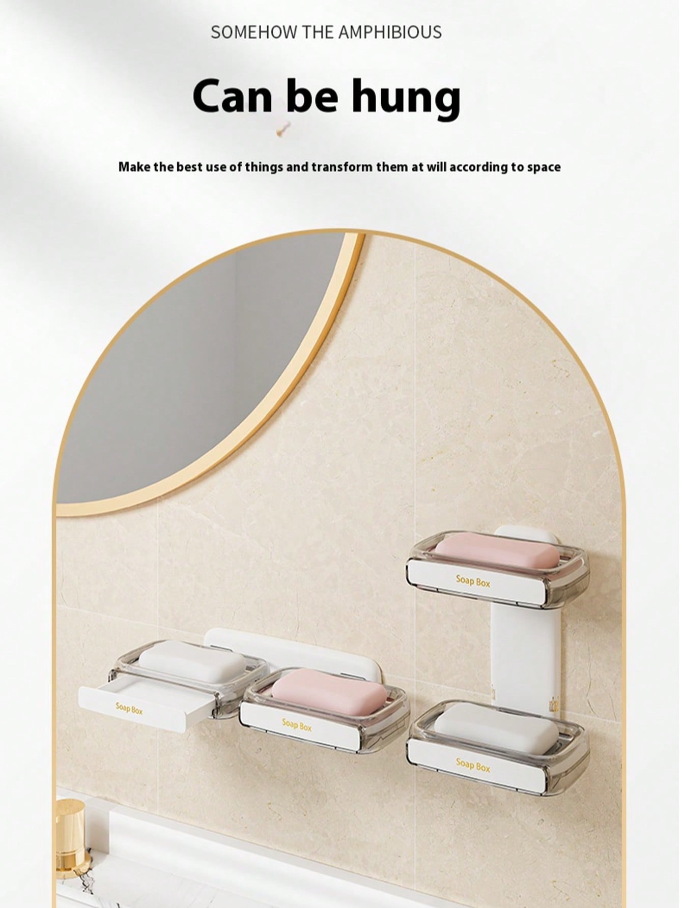 Mydelniczka z drążkiem spustowym, montowana na ścianie mydelniczka, odpowiednia do prysznica, łazienki, wanny, zlewu kuchennego - mydelniczka, samoodpływowa mydelniczka, nie wymaga wiercenia, nie wymaga narzędzi, pojemnik na mydło