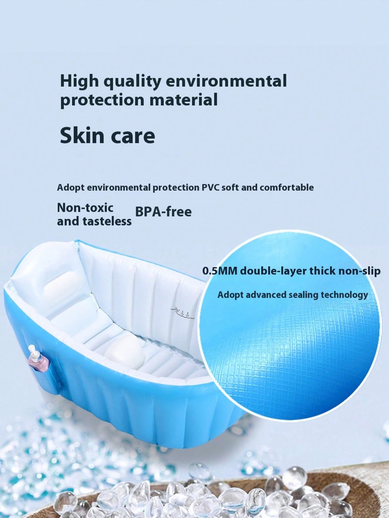 Mała dmuchana wanna/wanna dmuchana + z pompką powietrza, składany brodzik, przenośna wanna podróżna, składana wanna, oszczędza miejsce, jest łatwa do przechowywania i przenoszenia, składana wanna basenowa