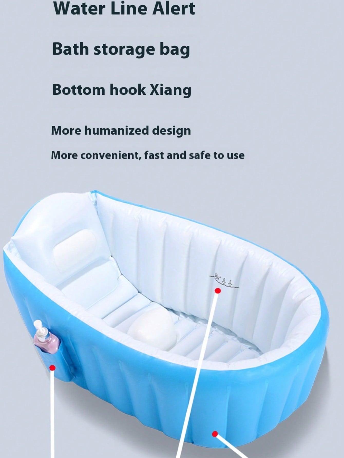 Mała dmuchana wanna/wanna dmuchana + z pompką powietrza, składany brodzik, przenośna wanna podróżna, składana wanna, oszczędza miejsce, jest łatwa do przechowywania i przenoszenia, składana wanna basenowa