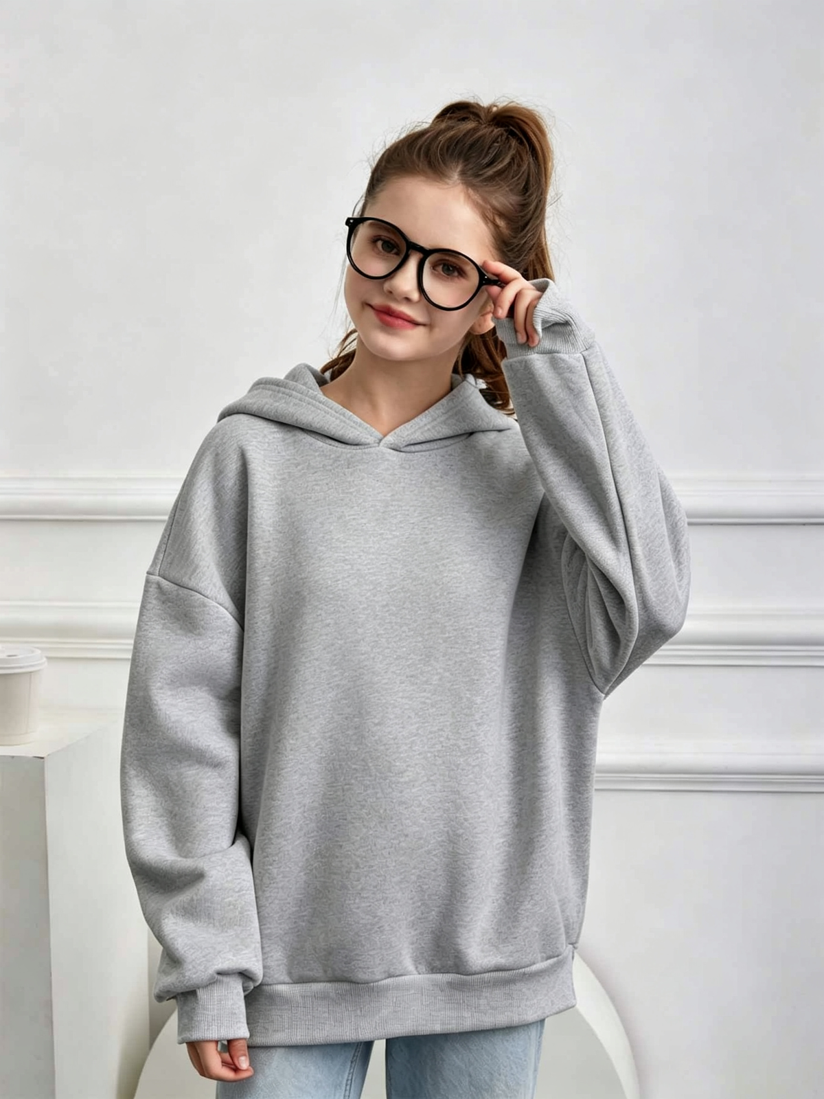 Bluza z kapturem z polaru, uniseks dla chłopców i dziewczynek MGZ360