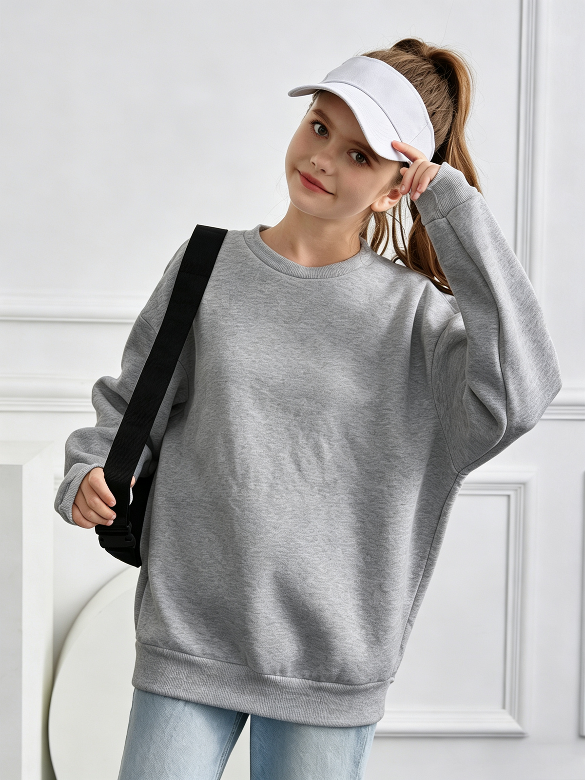 Bluza dresowa bez kaptura, frotowa, uniseks dla dzieci TG260