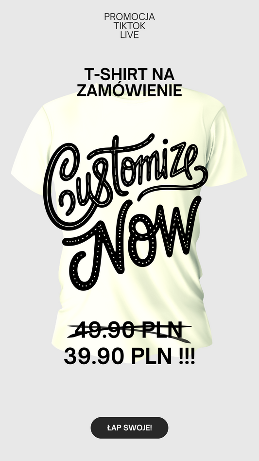 Custom Koszulka T-Shirt na zamówienie! Każdy nadruk jaki chcesz! 1 NADRUK MAX A3