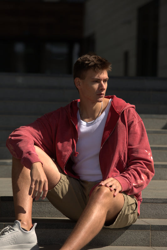 Bluza z kapturem na zamek 100% bawełna