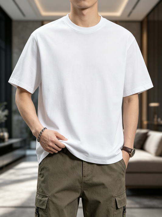 Biały T-shirt bez nadruku